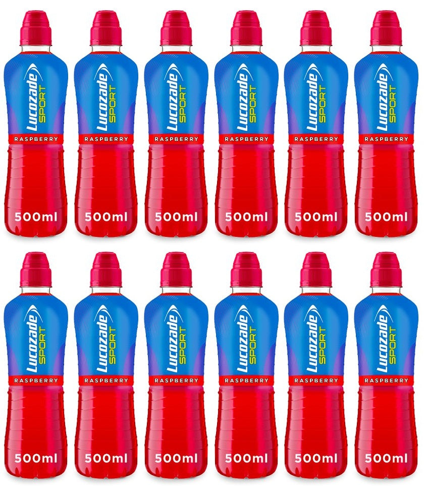 12 x Lucozade Sport Drink Raspberry 500Ml