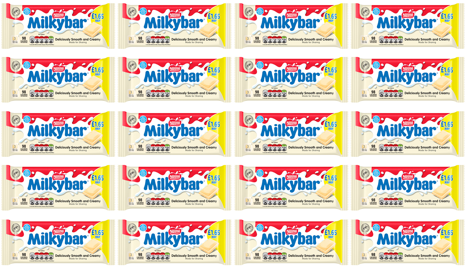 20 x Nestle Milkybar White Large Bar - 90GM