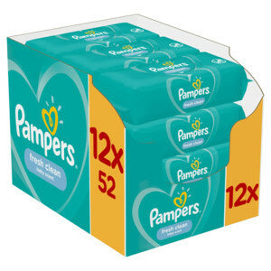 Pampers Fresh Clean Baby Wipes 12 Packs = 624 Baby Wet Wipes