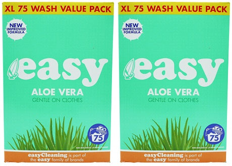 2 x Easy Washing Powder Aloe Vera 75 Wash - 5.1KG