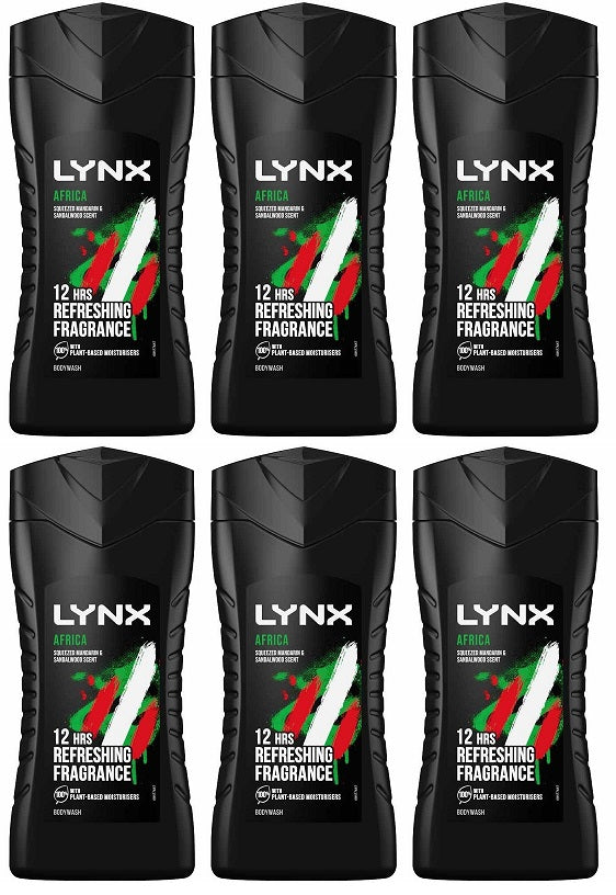 6 x Lynx Shower Gel Africa 225 Ml