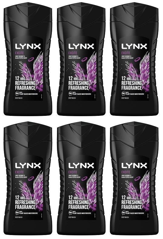 6 x Lynx Lynx Excite Shower Gel Excite 225 Ml