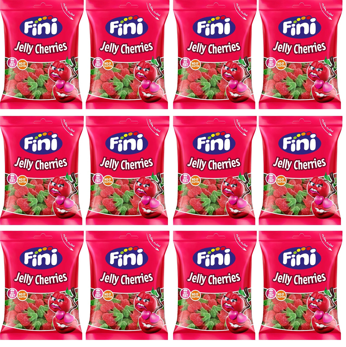 12 X Fini Fizzy Cherries Sweet Bag - 75Gm
