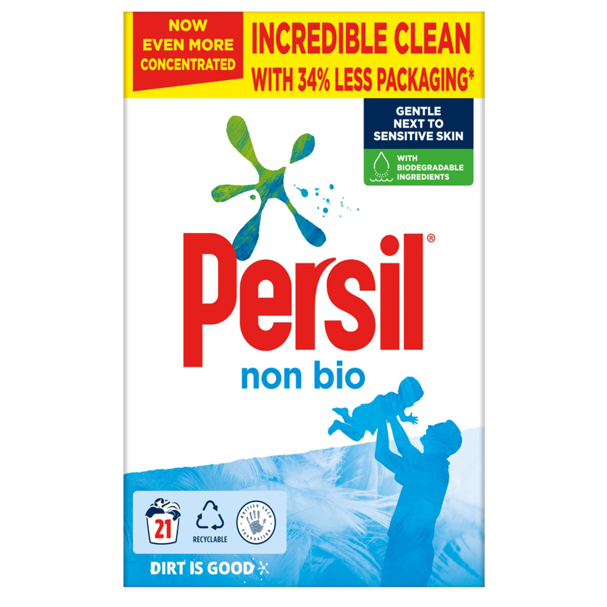 4 x Persil Washing Powder Non Bio 1.05 Kg (21 Washes)