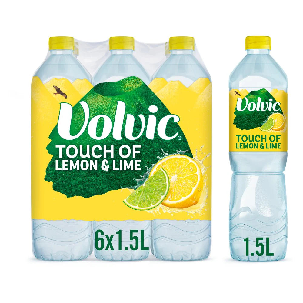 6 x Volvic Touch Of Fruit Lemon & Lime 1.5L