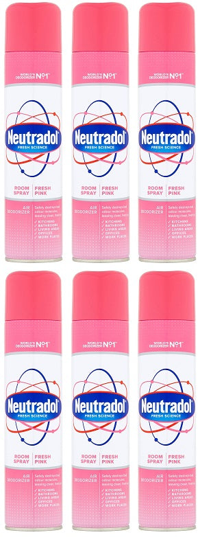 6 X Neutradol Room Spray Fresh Pink - 300Ml