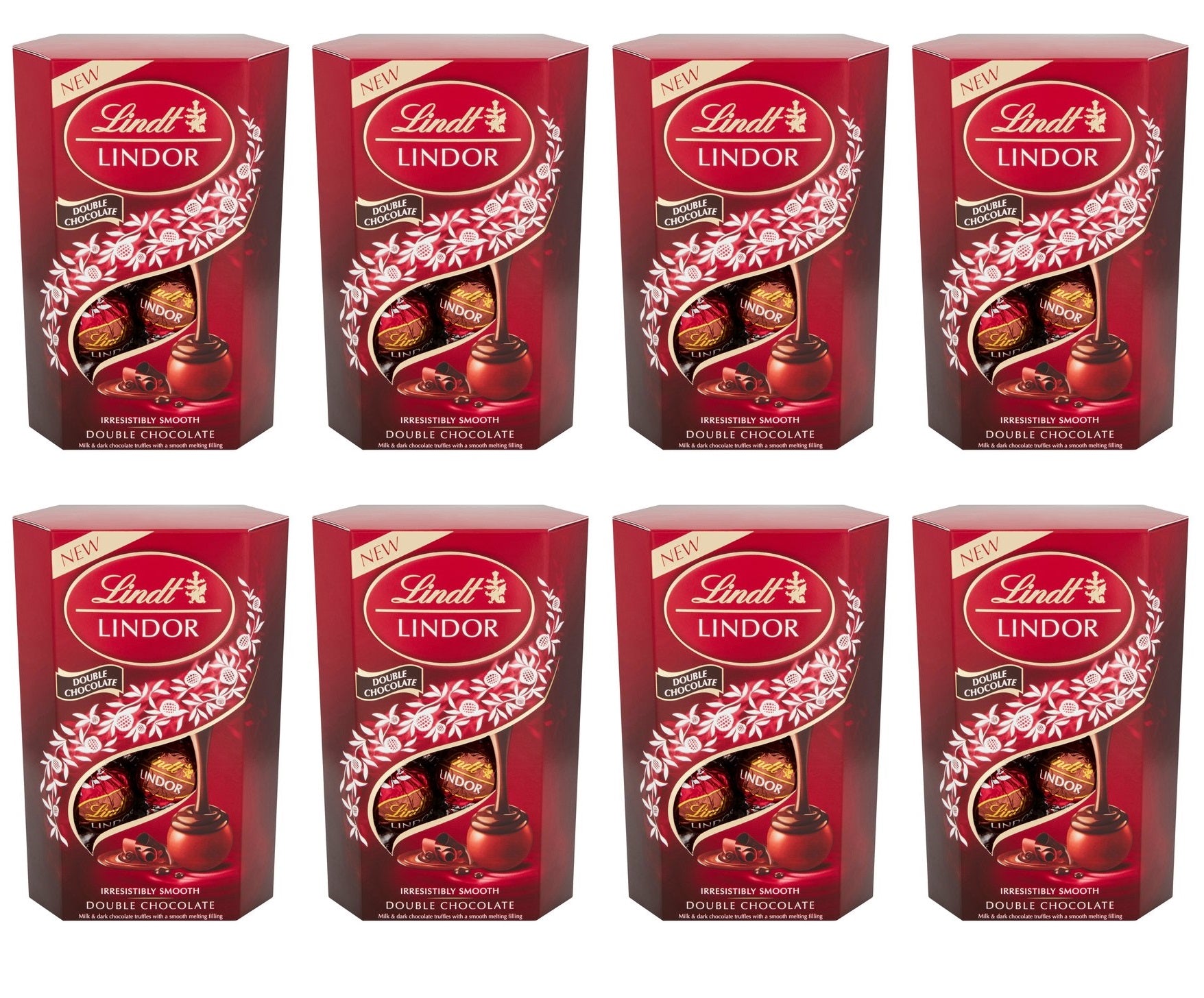 8 x Lindt Lindor Double Chocolate Truffles Box 200G