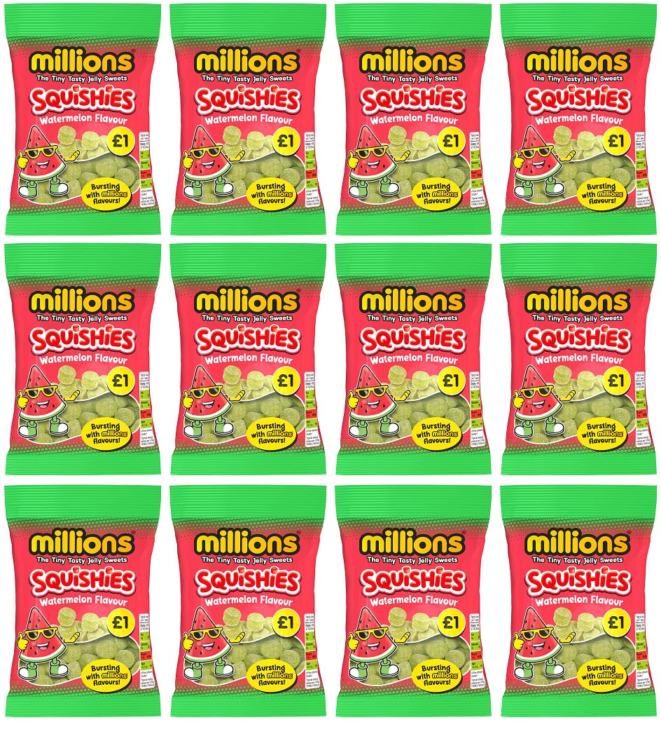 12 x Millions Squishies Watermelon Bag - 100GM