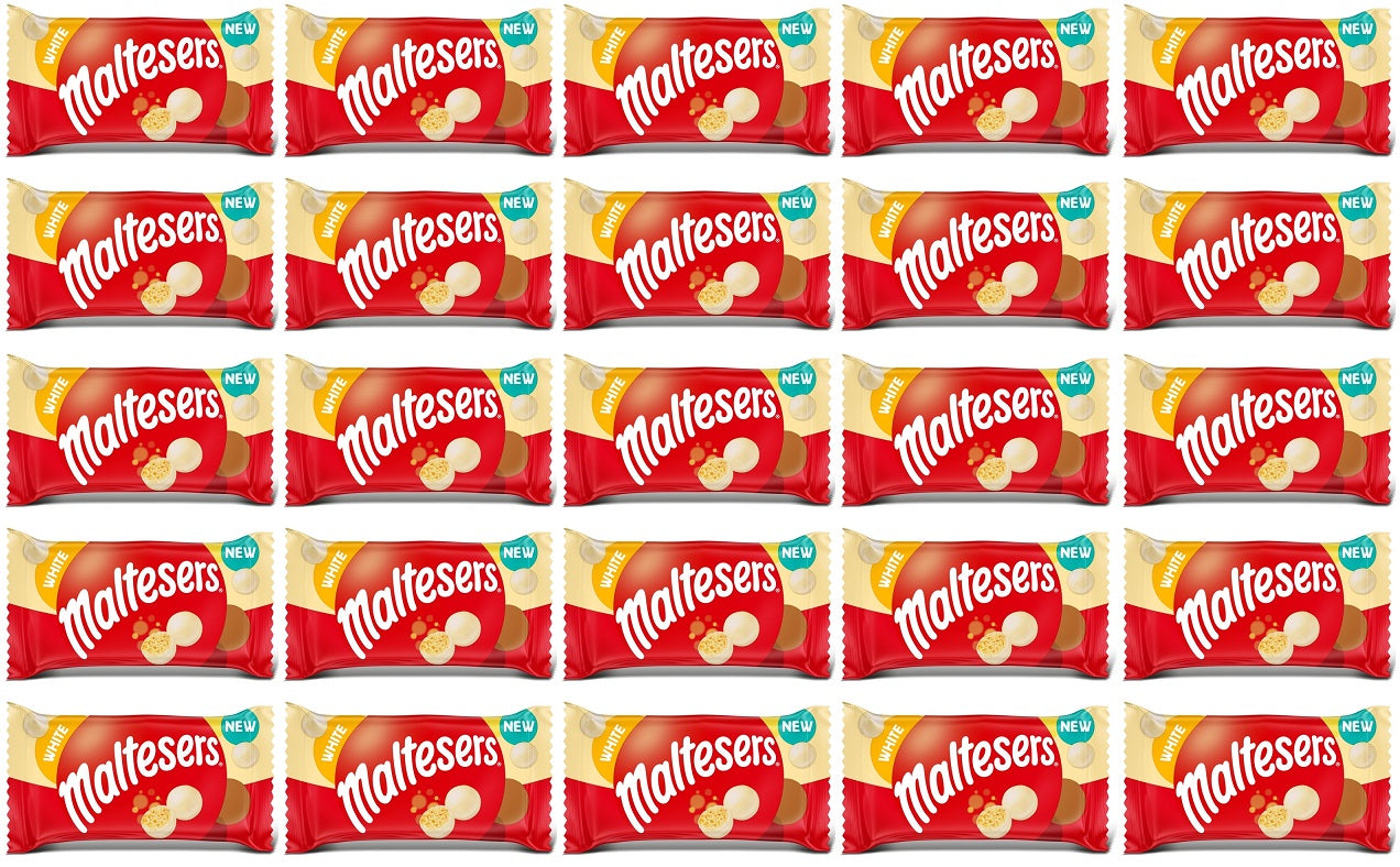 25 x Maltesers White Chocolate Snack Bag - 30GM