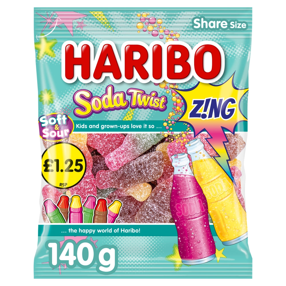 12 x Haribo Soda Twist Zing - 140GM