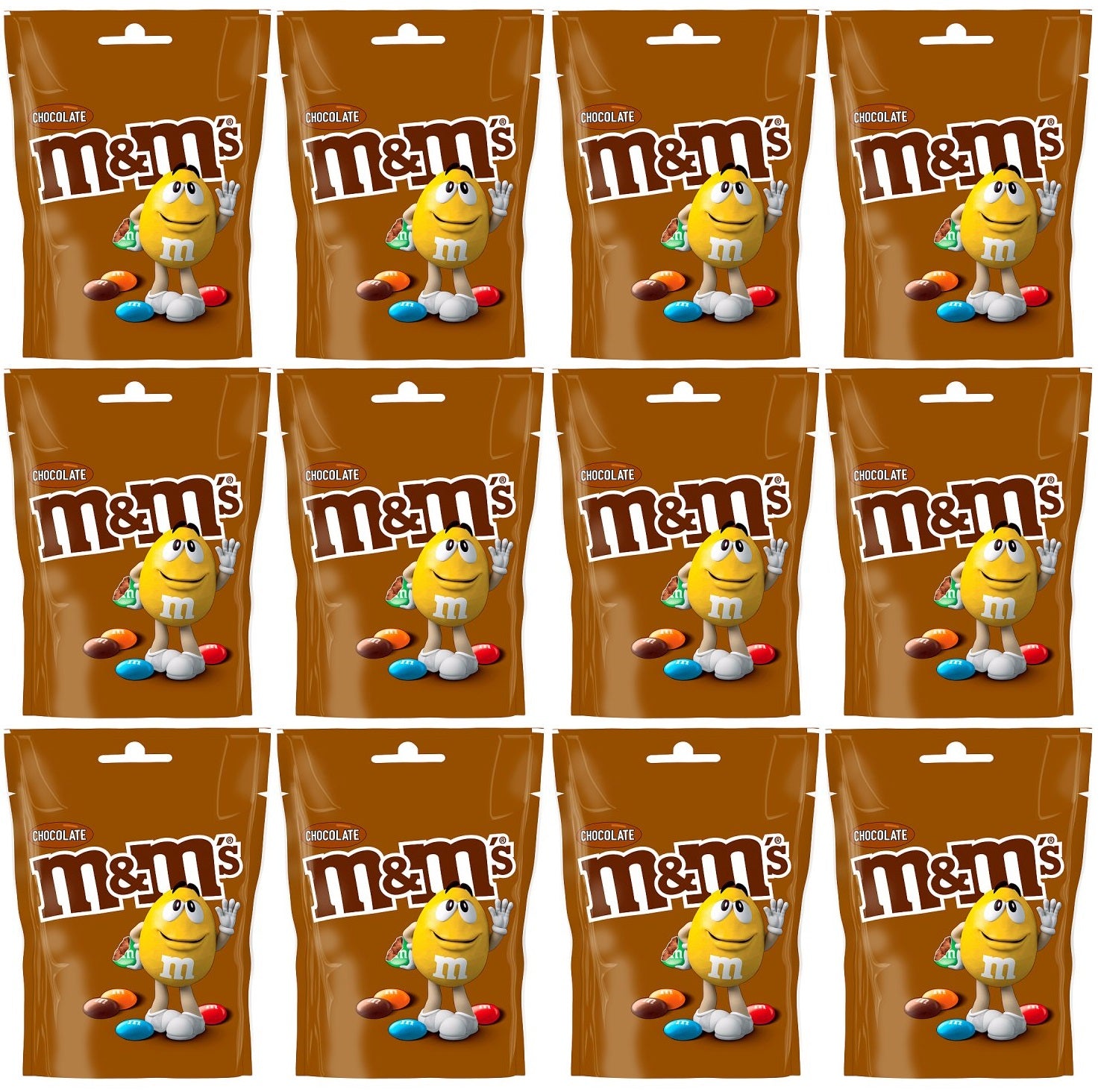 12 x M&M's Chocolate Pouch Bag 125G
