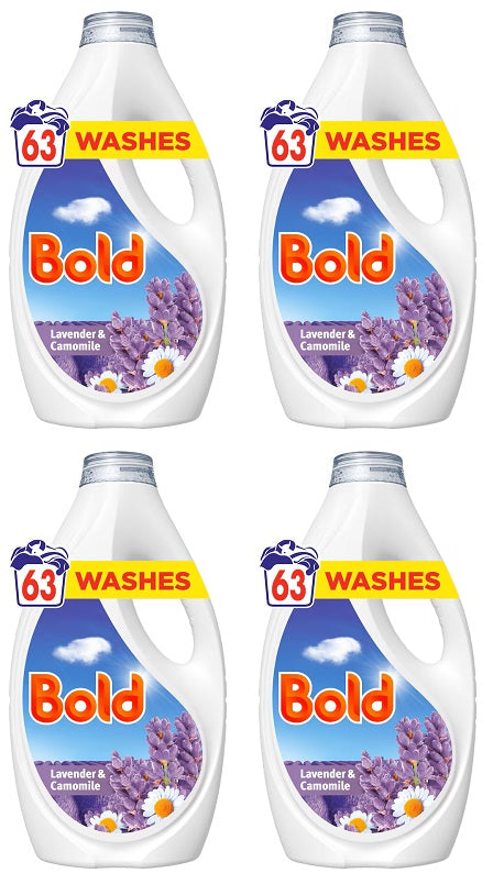 4 X Bold Liquid Lavender 63 Wash - 1.95 Litre