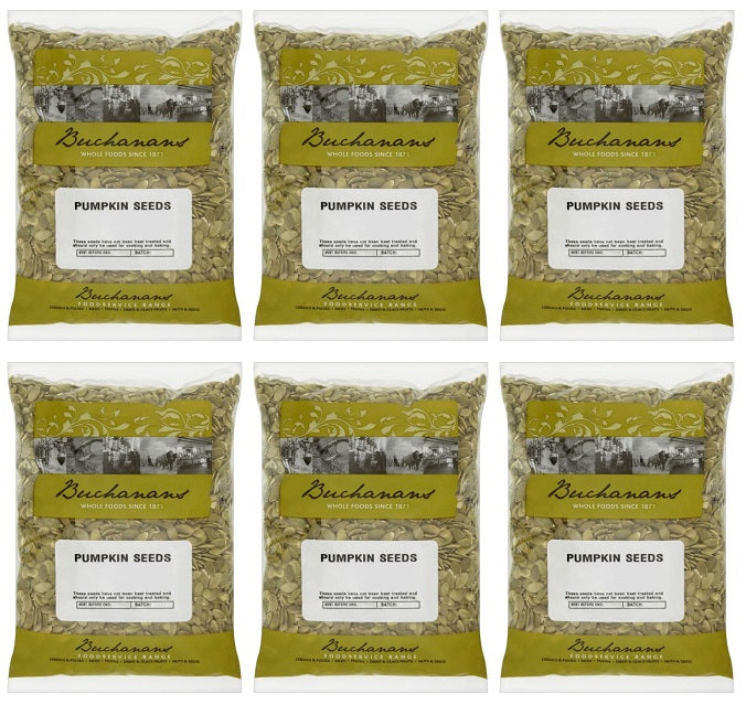 6 x Buchanans Pumpkin Seeds 1Kg