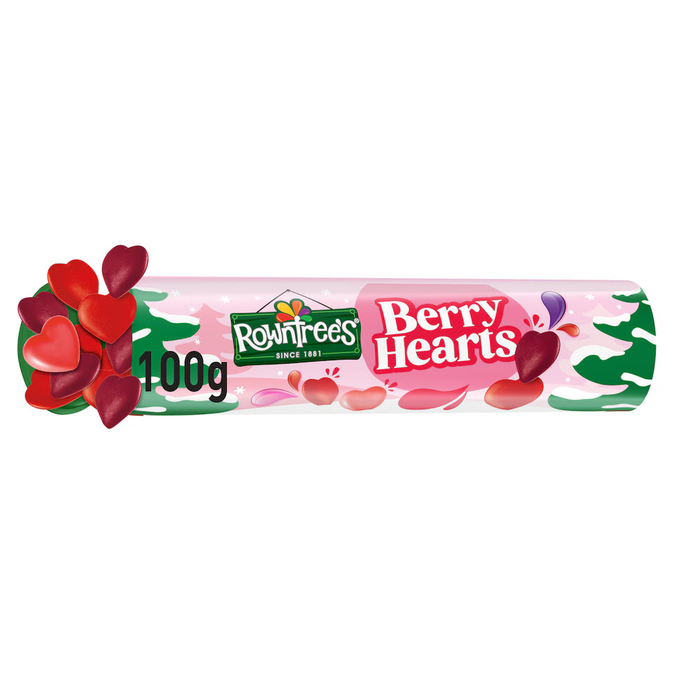 15 X Rowntrees Berry Hearts Giant Tube - 100Gm