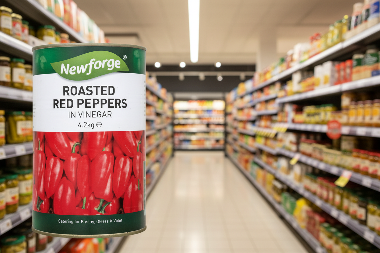 3 x Newforge Roasted Red Peppers In Vinegar 4.2Kg