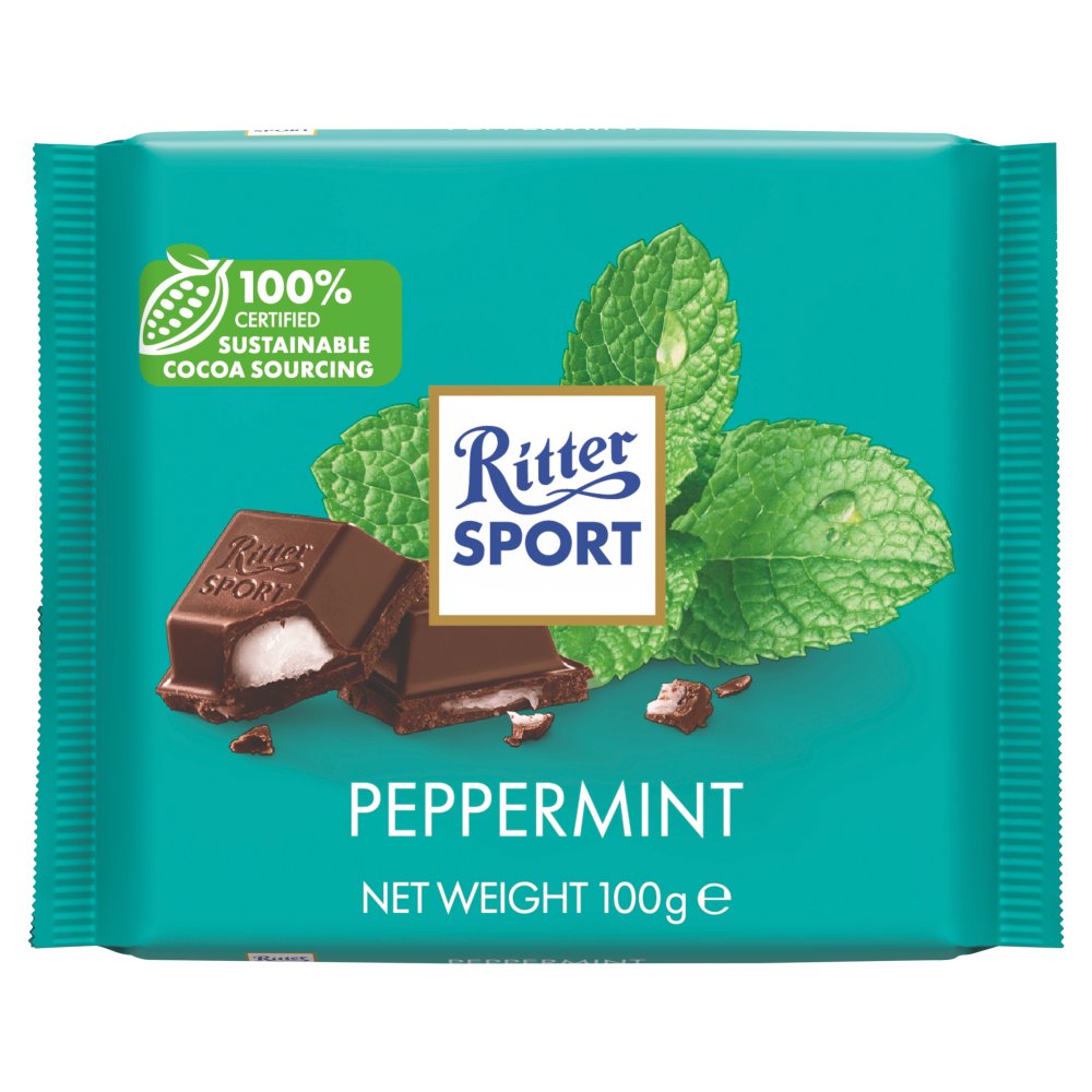 12 X Ritter Sport Dark Chocolate With Peppermint - 100G