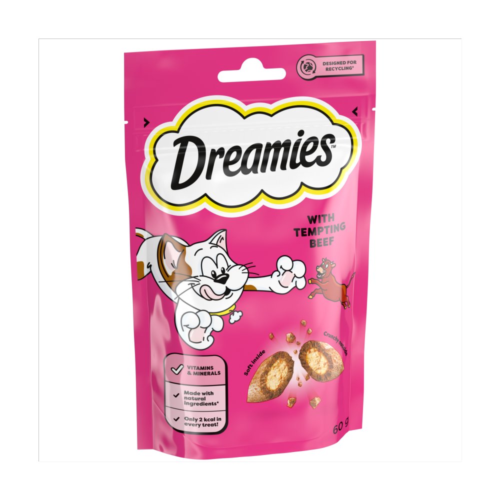 8 X Dreamies Cat Treats Beef - 60Gm
