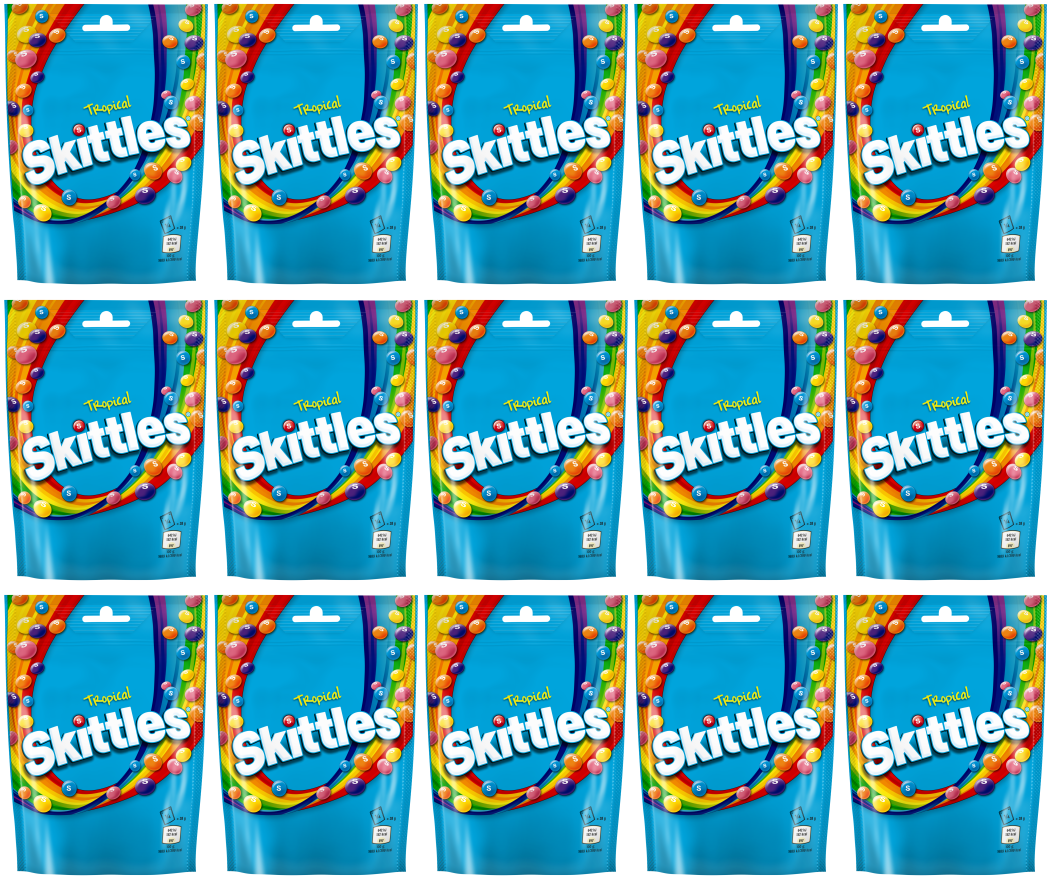 15 X Skittles Tropical Pouch 136Gm