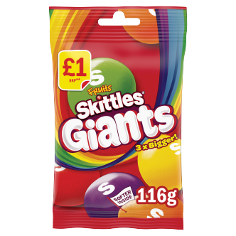 14 x Skittles Giant Fruit Flavoured Treat Bag - 116GM
