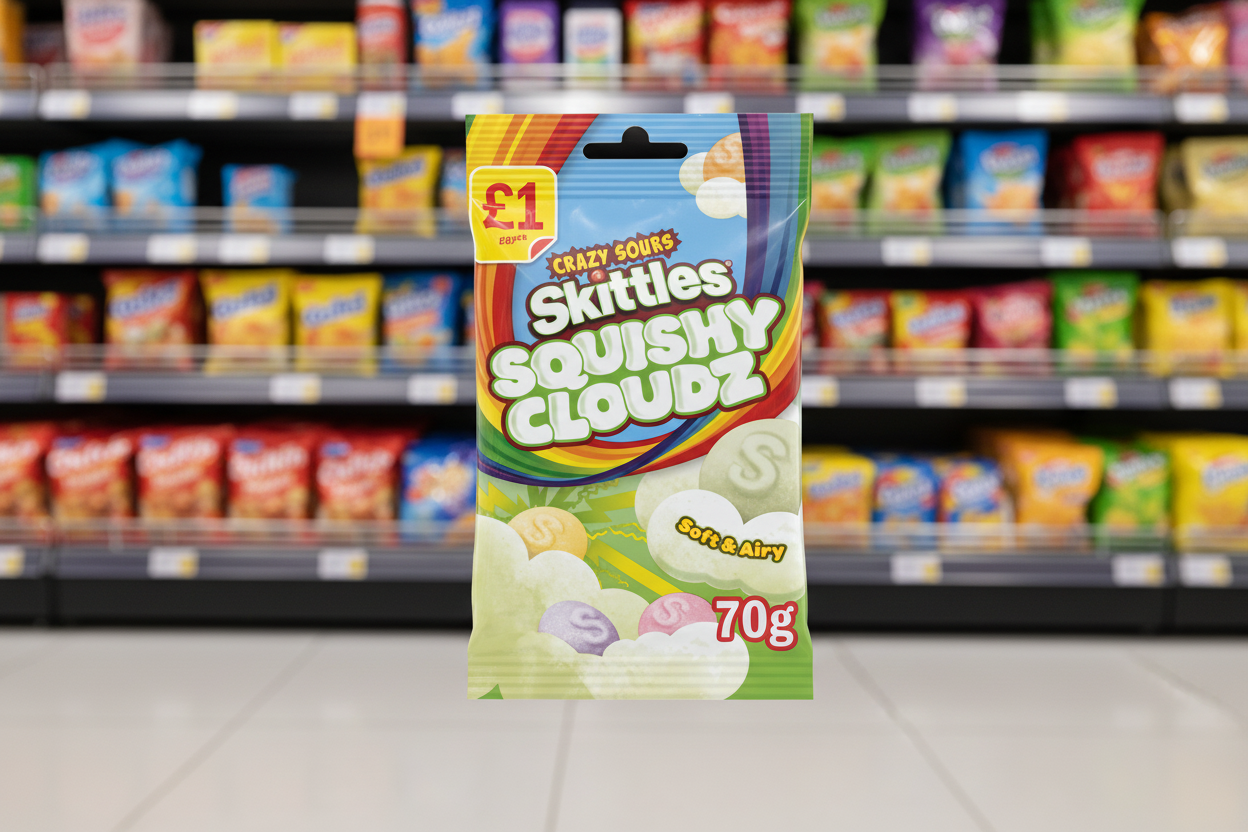 14 x Skittles Sour Squishy Cloud Treat Bag - 70GM