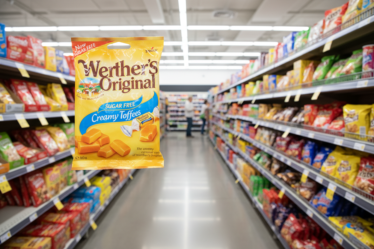 18 x Werthers Original Sugar Free Chewy Toffee Bag 80Gm