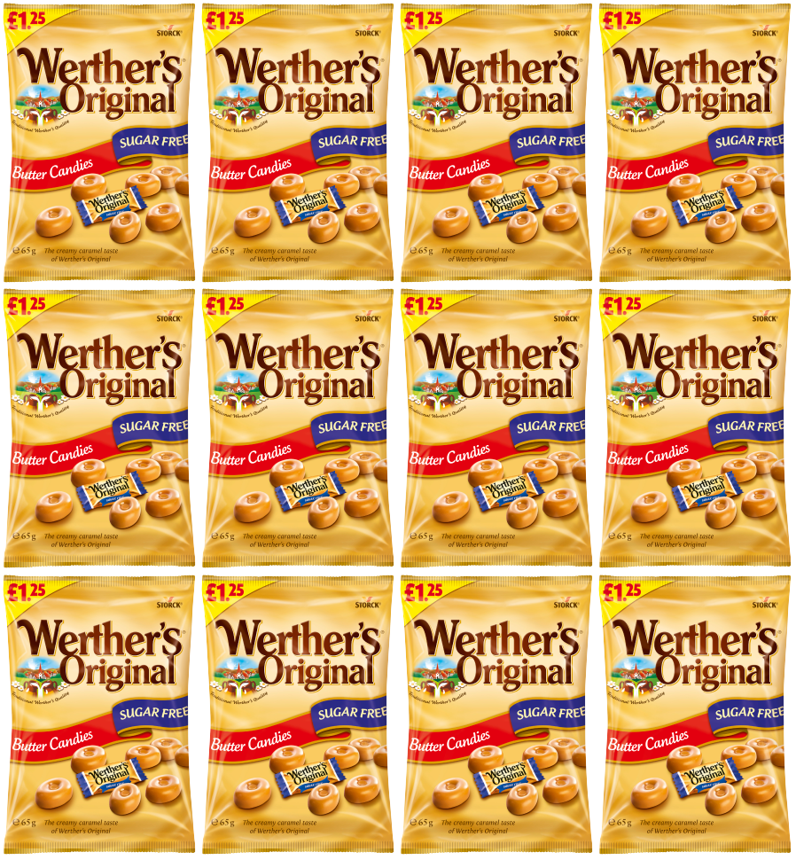 12 x Werthers Butter Candy Sf Bag - 65Gm
