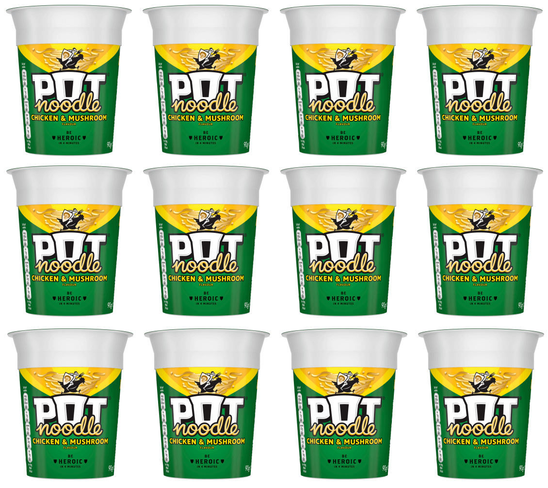 12 x Pot Noodle Chicken & Mushroom 90Gm