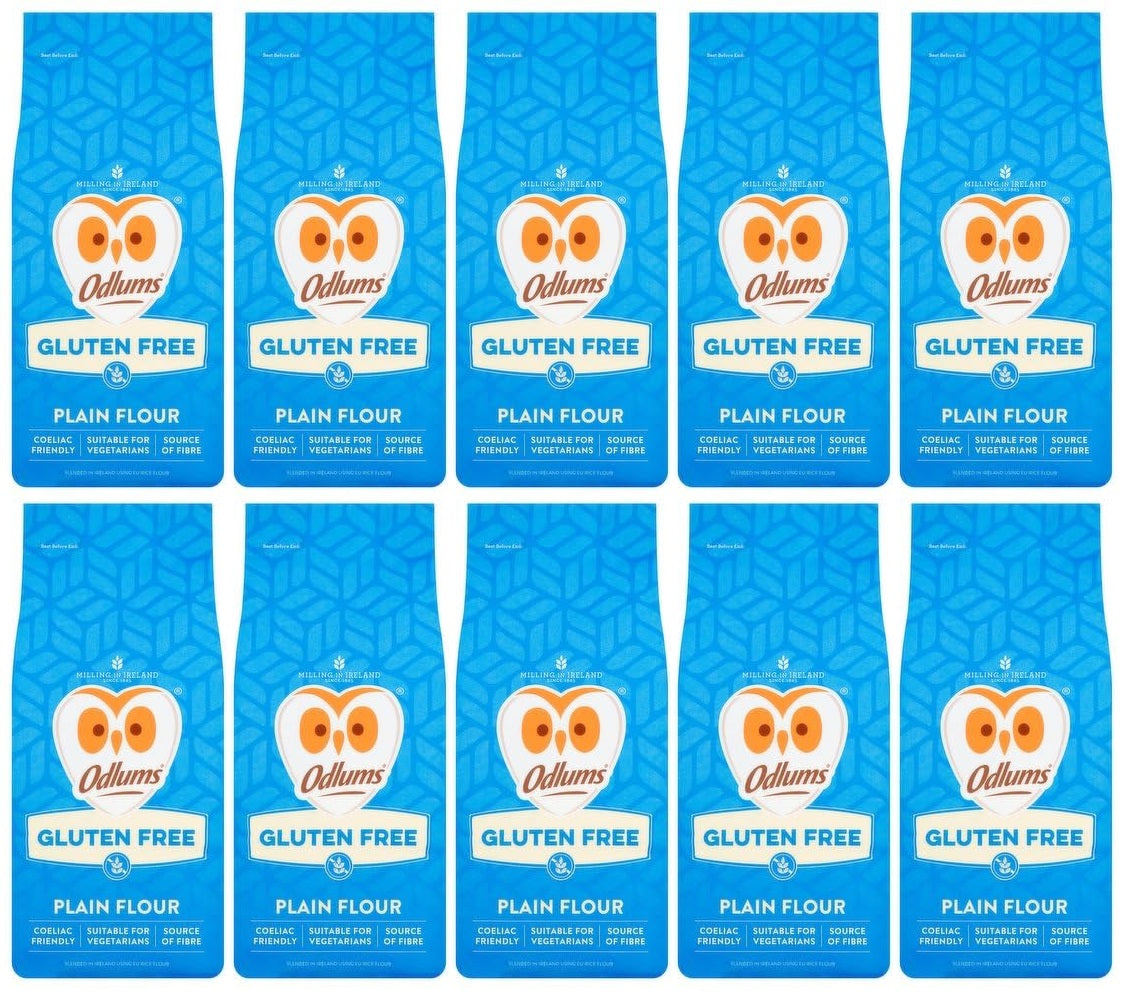 10 x Odlums Gluten Free Plain Flour 1Kg
