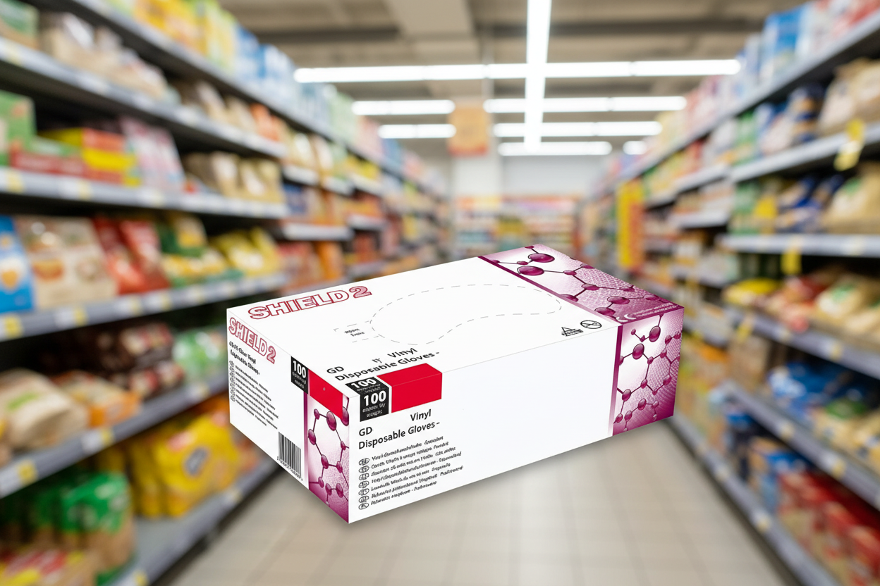 100 x Clear Vinyl Gloves Medium