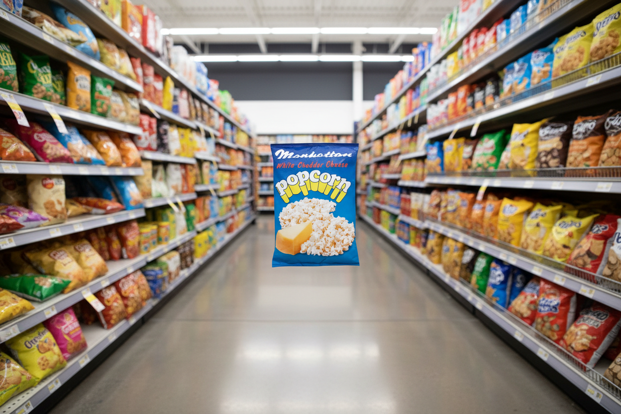 40 x Manhattan White Cheddar Cheese Popcorn 30G