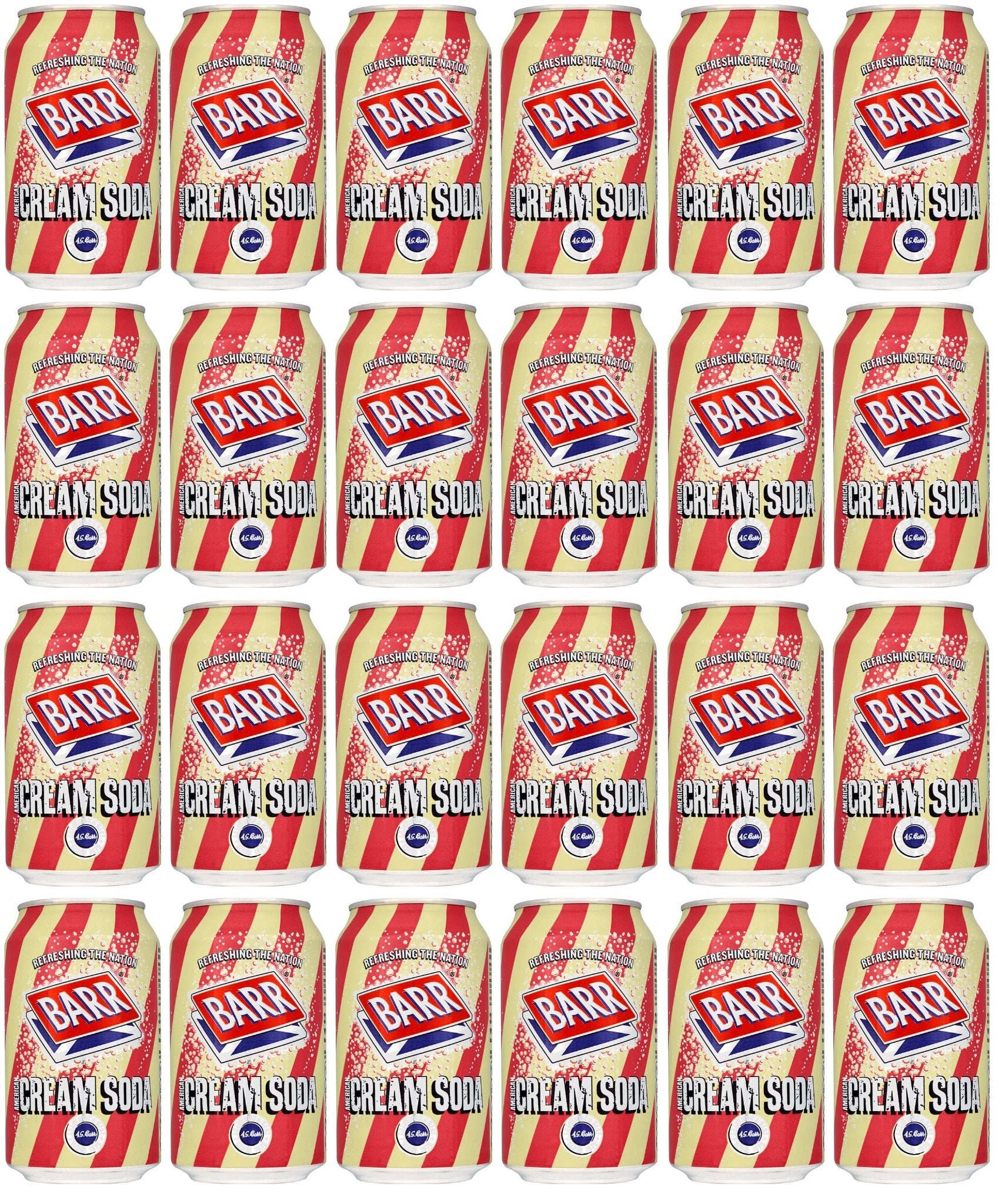 24 x Barr American Cream Soda 330Ml Can