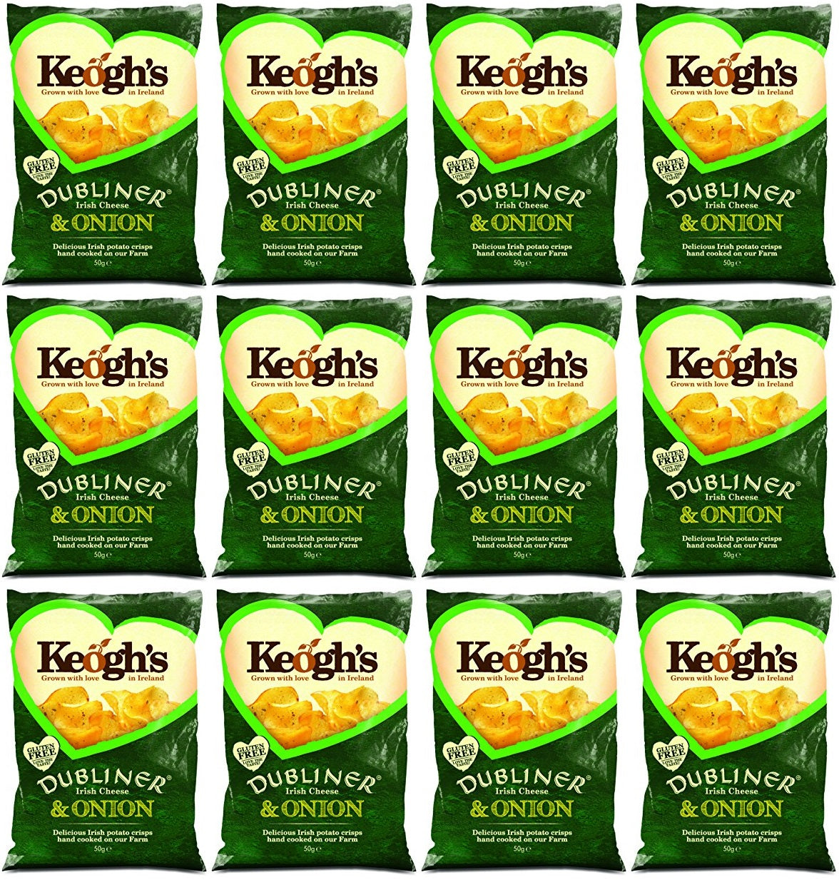 12 x Keogh's Mature Irish Cheese And Onion 125G