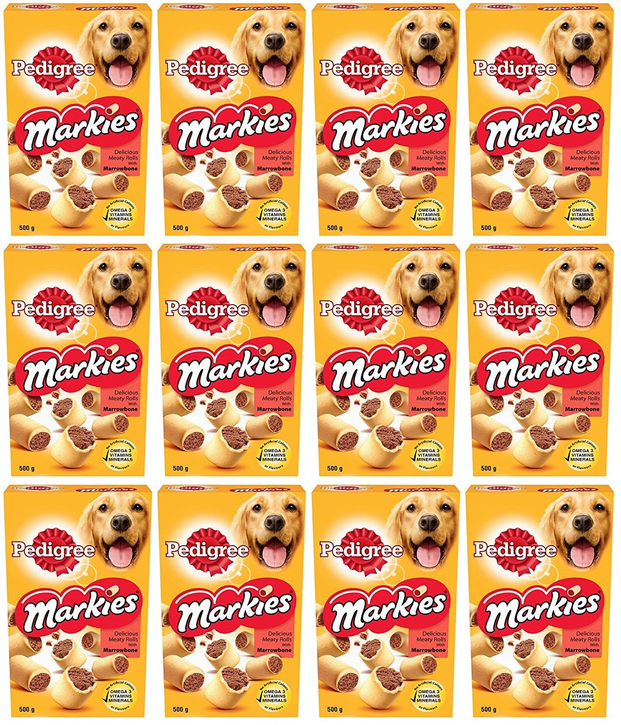12 x Pedigree Markies Adult Dog Treats Marrowbone Biscuits 500G