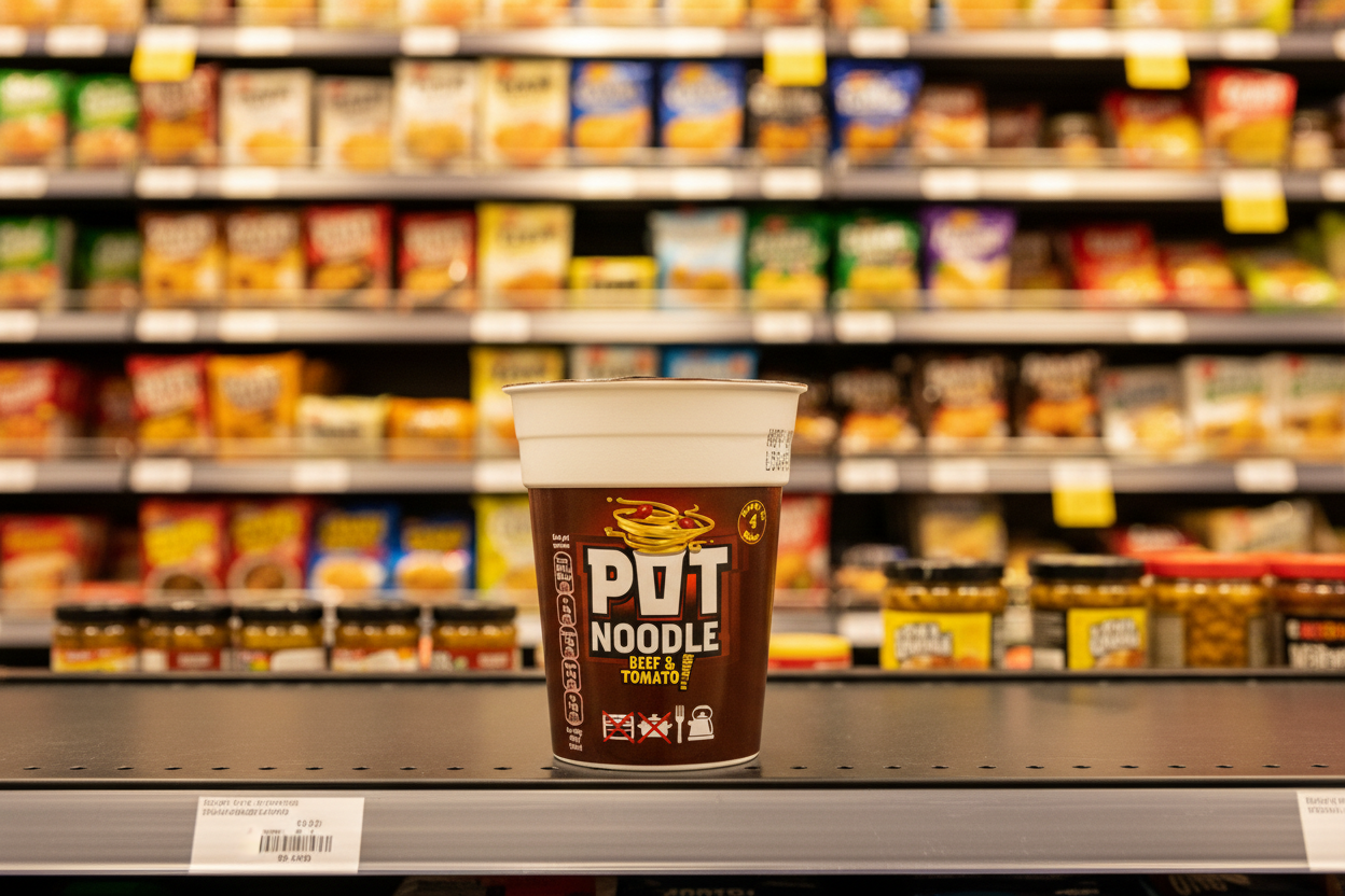 12 x Pot Noodle Instant Snack Beef & Tomato 90 G