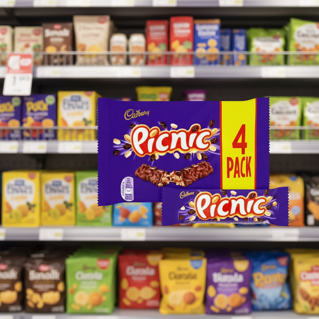 10 x Cadbury Picnic Chocolate Bar 4 Pack 152G