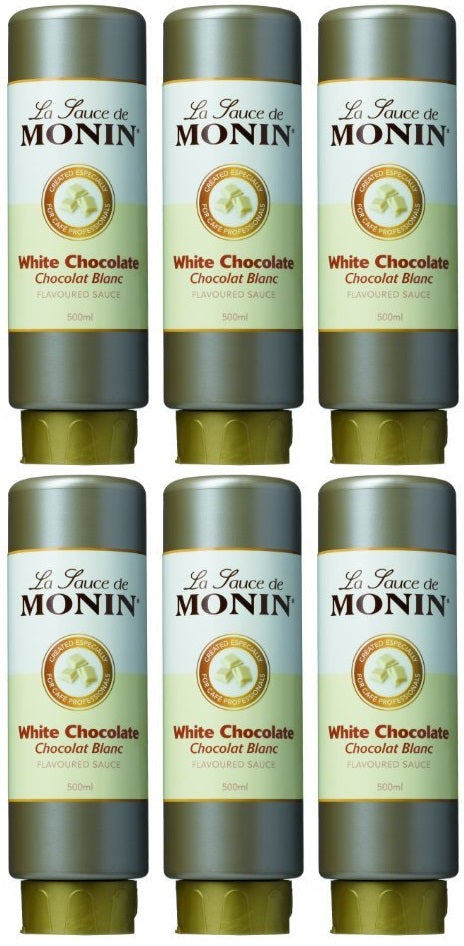 6 x Monin White Chocolate Sauce 500Ml