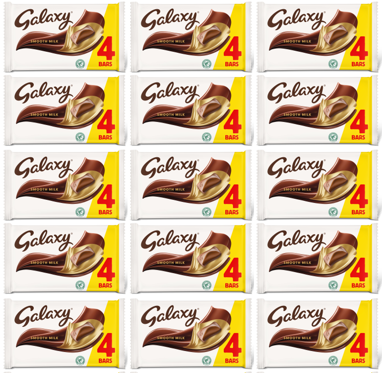 15 x Galaxy Milk 4Pk - 168Gm