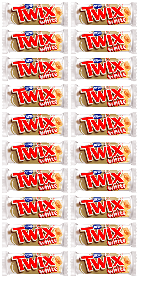 20 x Twix White Std (Twin) 46Gm