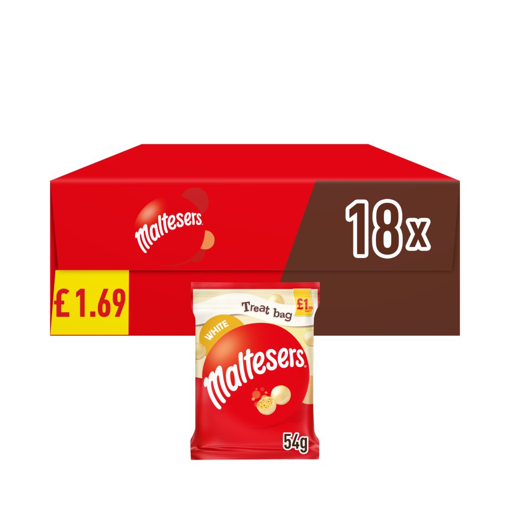 18 X Maltesers White Chocolate Treat Bag - 54Gm