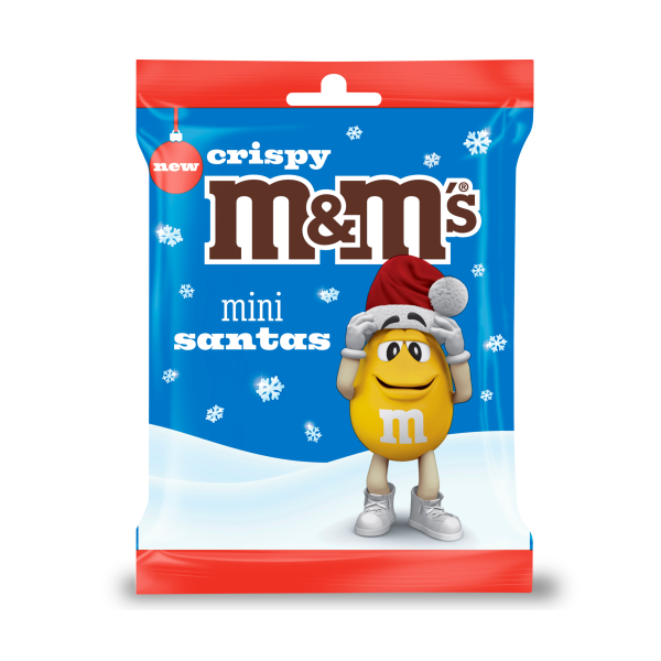 24 X M&Ms Crispy Santa Mini Bag - 55Gm