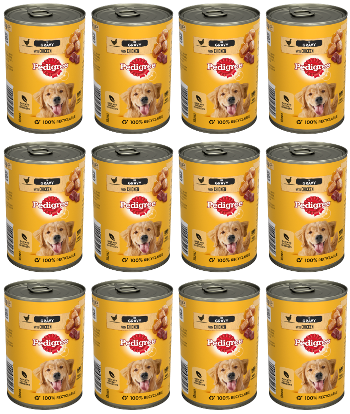 12 x Pedigree Gravy Chicken 400Gm