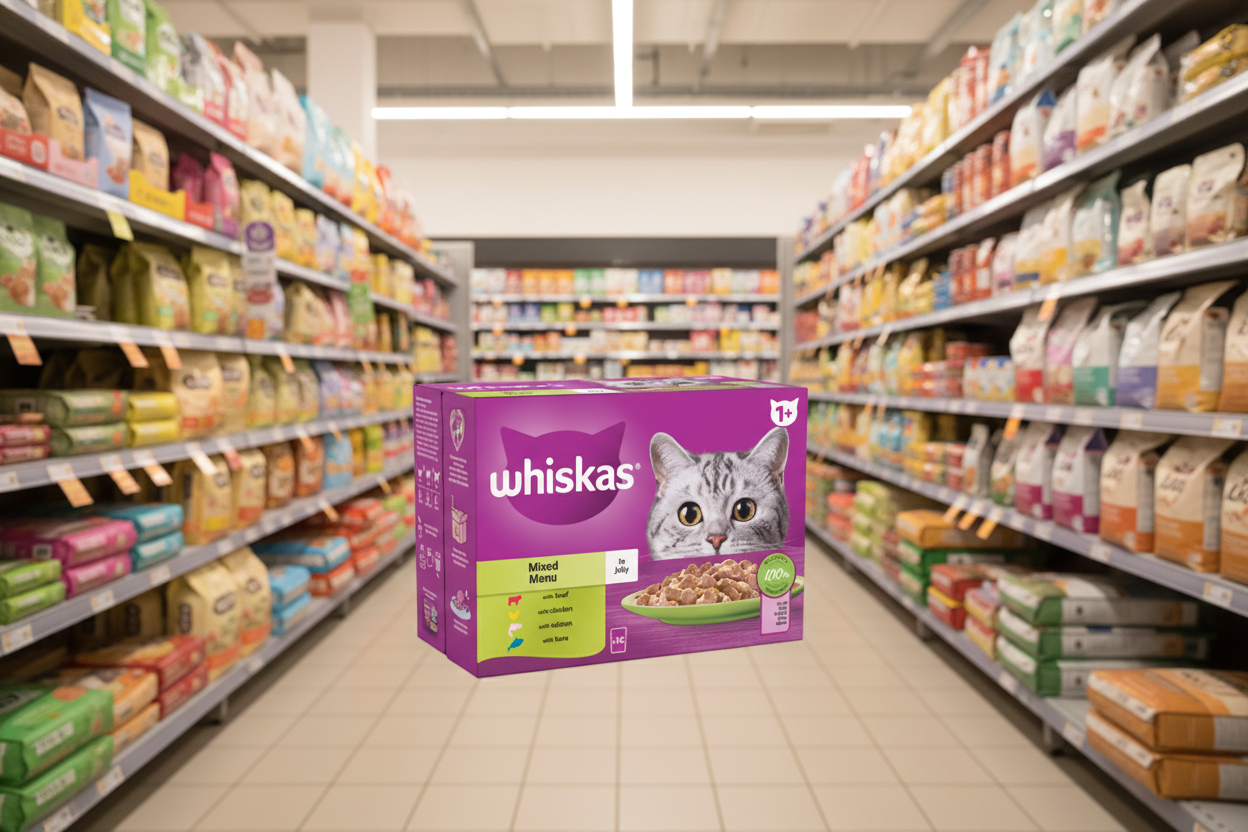 4 x Whiskas Cat 1+ Pouch Jely Mixed Menu 12 Pack - 12X85Gm