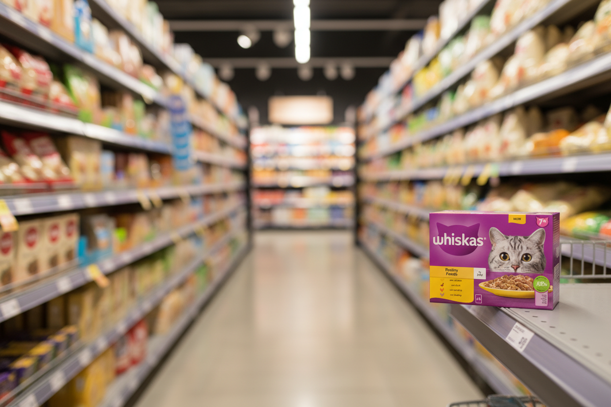 4 x Whiskas Cat 7+ Pouch Jelly Poultry Feasts 12 Pack - 12X85Gm