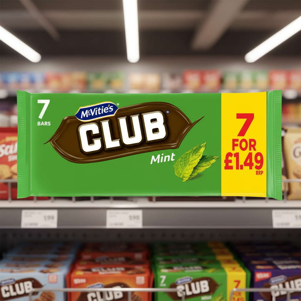 12 x Mcvities Club Mint 7pk - 154GM