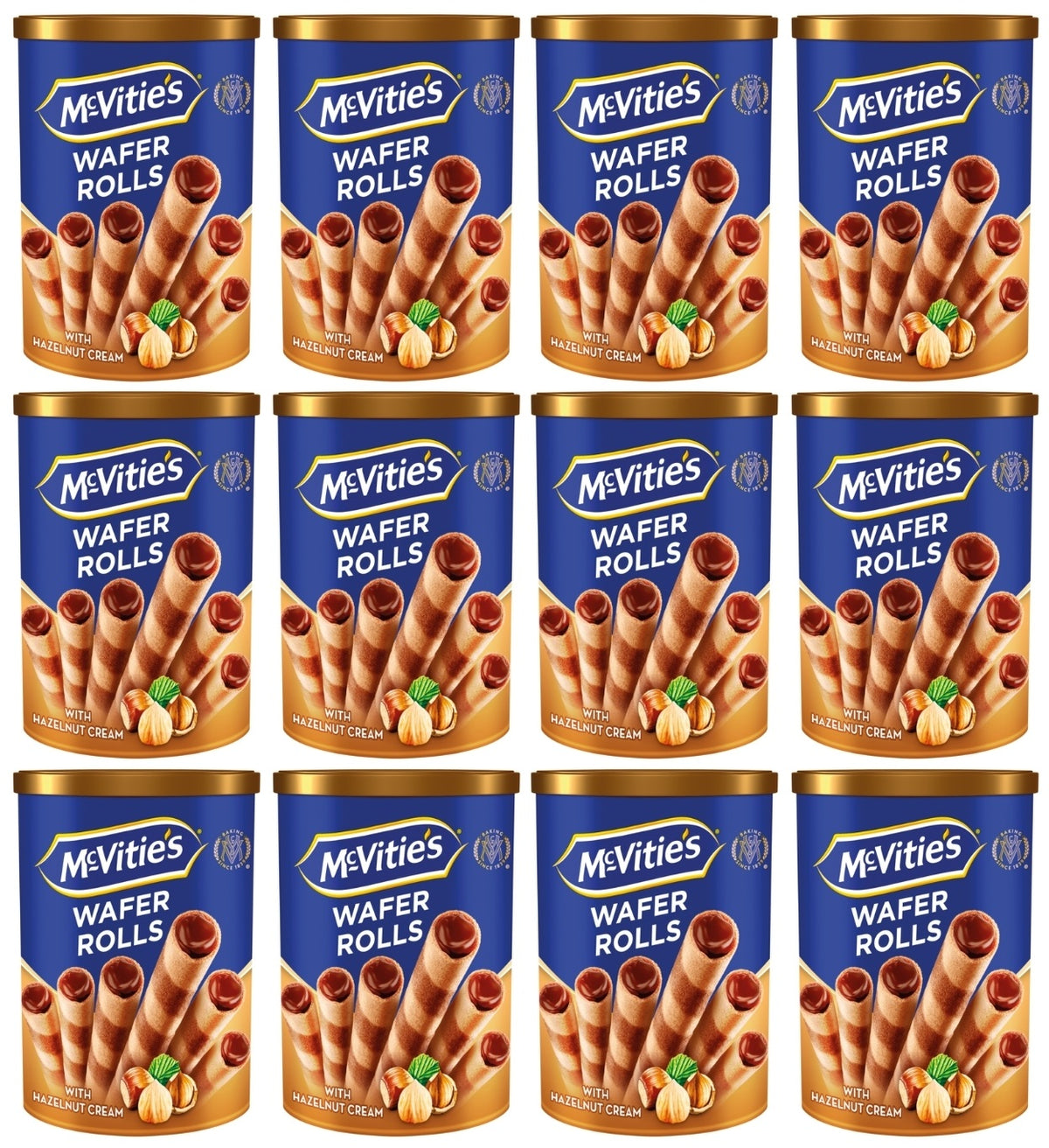 12 X Mcvities Hazelnut Wafer Rolls Pouch - 170Gm