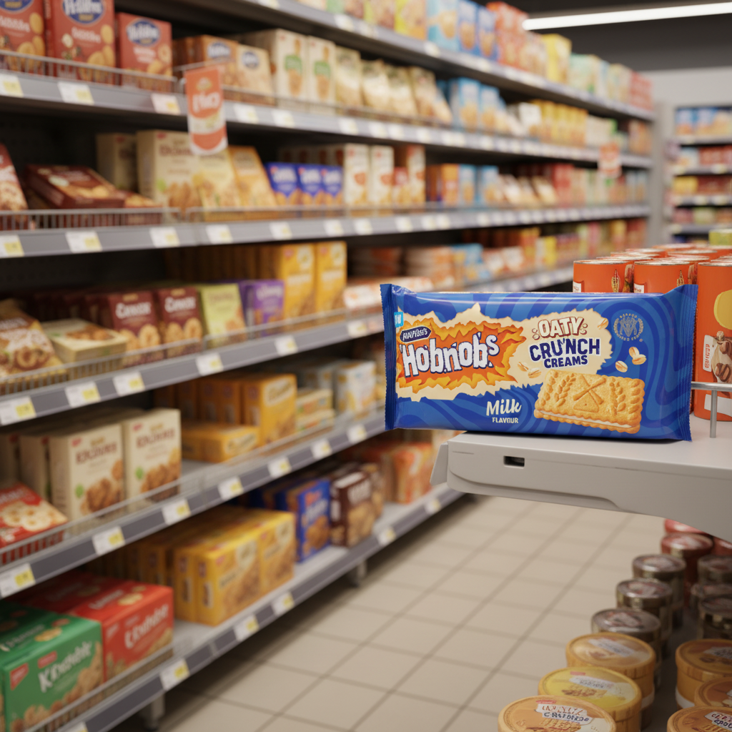 18 X Mcvities Hobnob Oaty Milk Biscuits - 100Gm