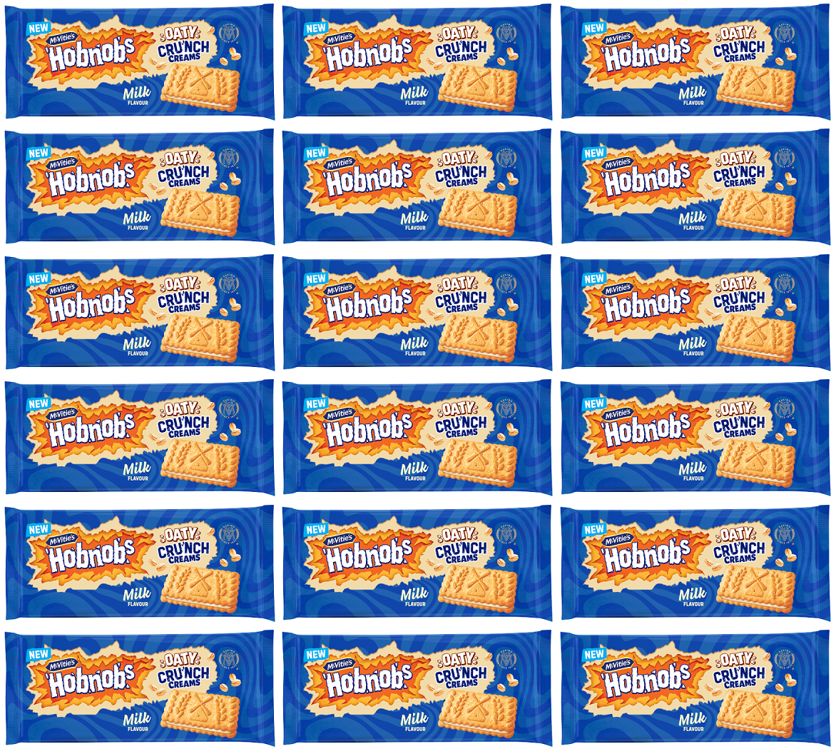 18 X Mcvities Hobnob Oaty Milk Biscuits - 100Gm