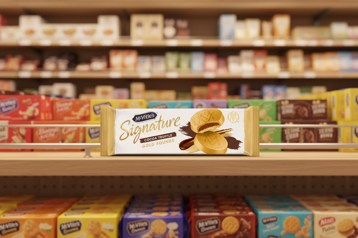 15 X Mcvities Signature Cocoa Truffle Gold Rounds - 109Gm