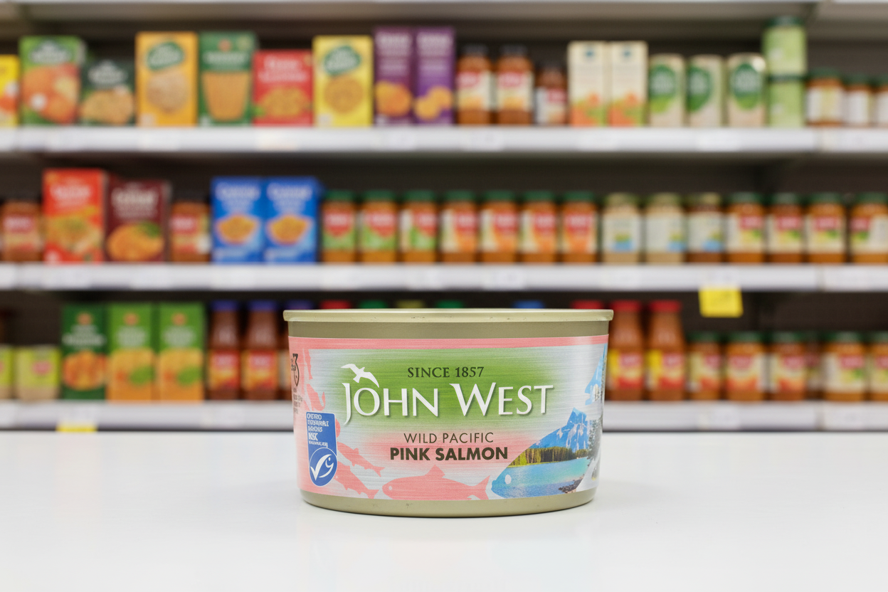 12 x John West Pink Salmon Wild Pacific - 213Gm