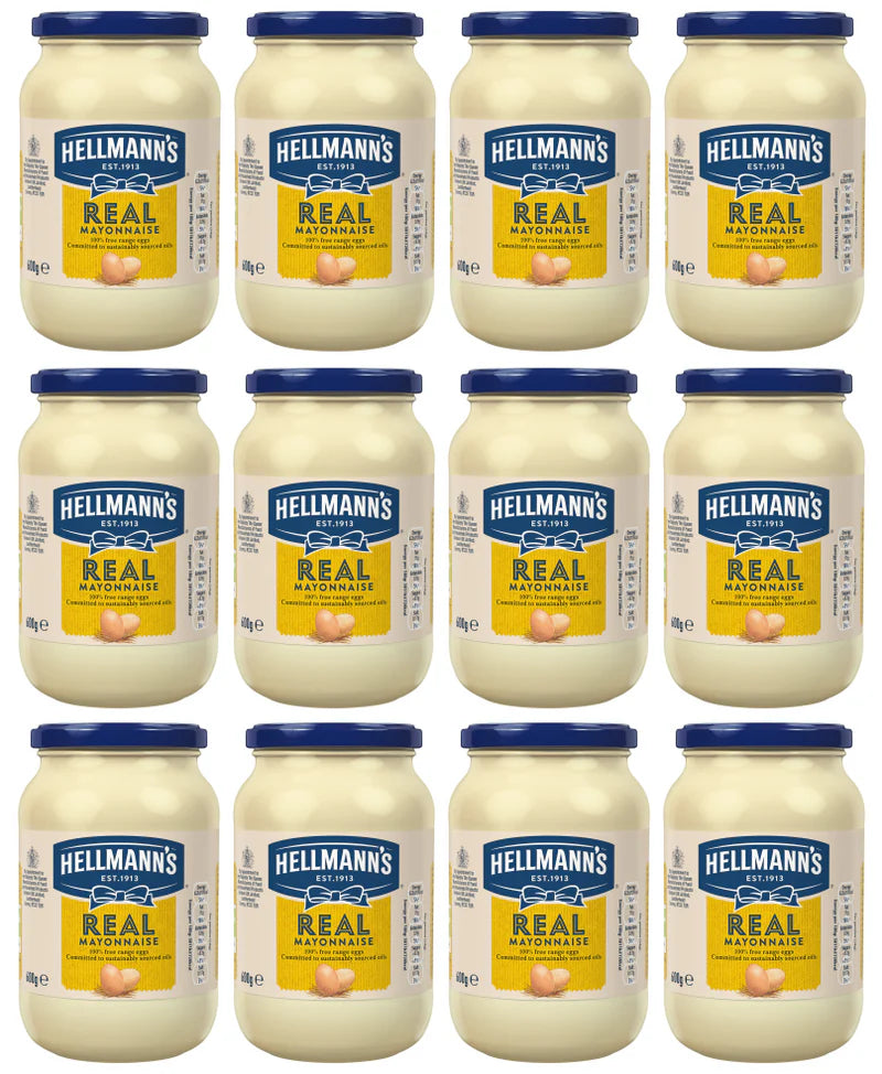 12 x Hellmann's Mayonnaise Real 600 G